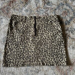 Leopard Print Mini Skirt
